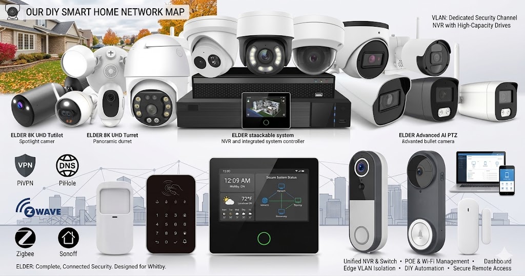 Complete connected security system — cameras, NVR, doorbells and smart home devices